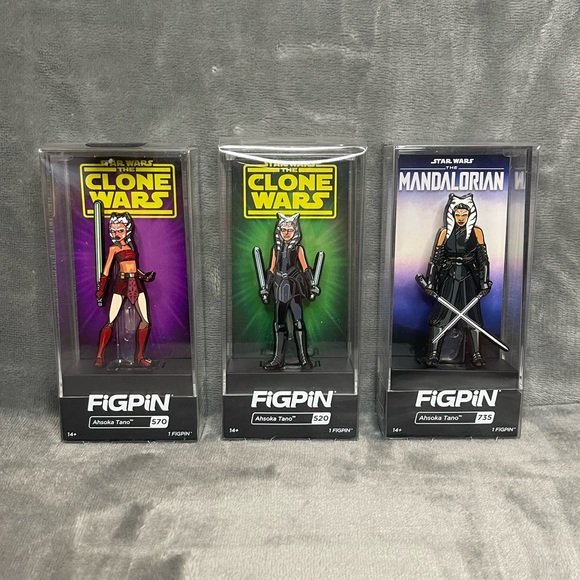 Lot of 3 NWOT Fig Pin RARE LE Star Wars Ahsoka Tano! - Picture 1 of 4